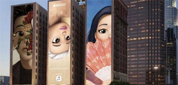 苹果在格莱美前夕用户外广告牌宣传Memoji版歌星